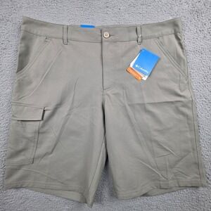 Columbia Battle RIdge Flex Cargo Shorts Mens 40 Beige Omni Shade Lightweight NEW